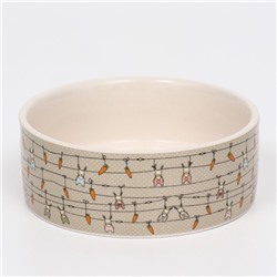 Миска керамическая «Кроличьи игрушки» 300 мл, 11.5×5 см, бело-серая