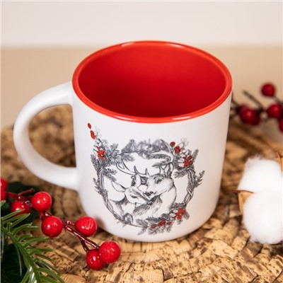 Кружка новогодняя керамическая «Олени», 380 мл