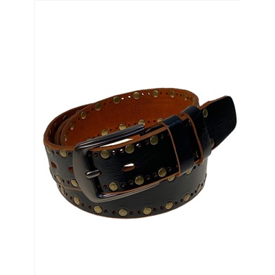 Ремень мужской из натуральной кожи, цвет черный