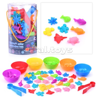 Настольная игра-сортировщик "Морские животные" в тубусе