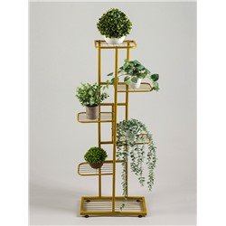 Подставка для цветов Greengo, 6 полок, 44×22×105 см, напольная, металл, цвет золотой