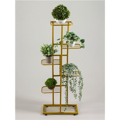 Подставка для цветов Greengo, 6 полок, 44×22×105 см, напольная, металл, цвет золотой