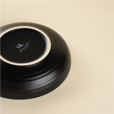 Тарелки глубокие SL Home «Дарк», d=18.5 см, набор 2 шт., фарфор, чёрные