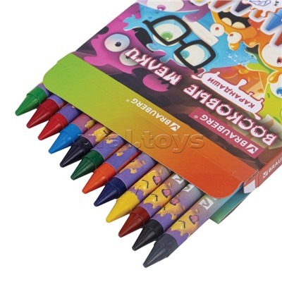 Восковые мелки "Монстрики" 12 цветов