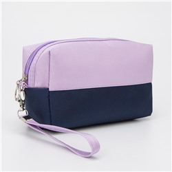 Косметичка на молнии, сиреневая, синяя