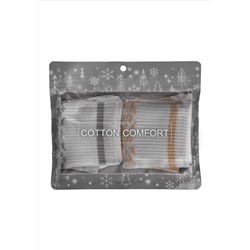 Набор женских носков 2 пары, с орнаментом, цвет серый меланж / бежевый меланж