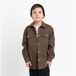Рубашка джинсовая детская KAFTAN, размер 28 (86-92 см), хаки
