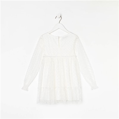 Платье для девочки сетка KAFTAN, размер 32 (110-116 см), белый