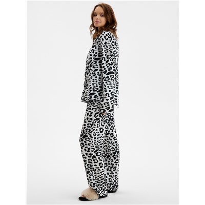 Пижама женская (рубашка, брюки) KAFTAN «Муслин: leopard», размер 48-50