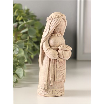 Фигурка - оберег «Берегиня денежная», 13×5 см, бежевый с эффектом состаривания, гипс