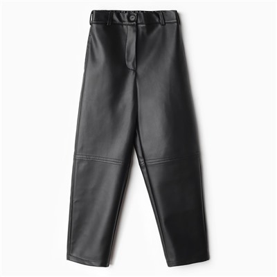 Брюки для девочки кожаные MINAKU, чёрные, рост 158 см