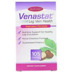 BodyGold, Venastat, средство для здоровья вен ног, 105 капсул