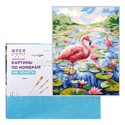 Набор для раскрашивания по номерам 40х30 "Фламинго на пруду"