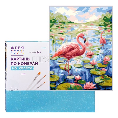 Набор для раскрашивания по номерам 40х30 "Фламинго на пруду"