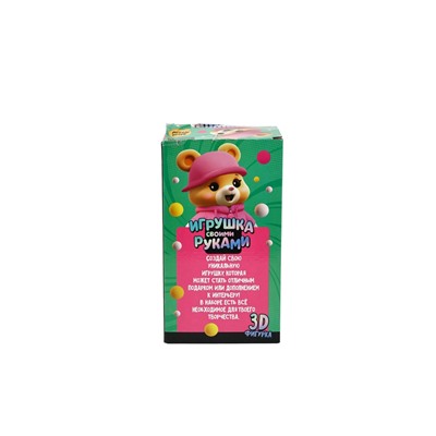 УЦЕНКА Игрушка помпонами «Медведь», розовая