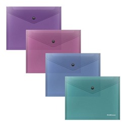 Папка с кнопкой  А5 180мкм 47121 Glossy Vivid полупрозрачная ассорти ErichKrause
