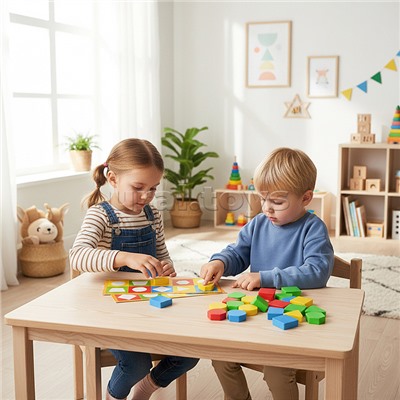 Лото развивающее (цветные фигурки)