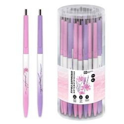 Ручка автоматическая шариковая 0.38 мм ЦВЕТЫ синяя 69552 Феникс