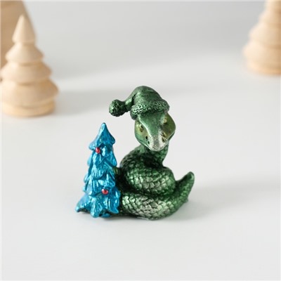 Фигурка полистоун «Зелёная змейка», 5×3×5 см, МИКС