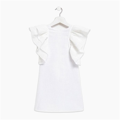 Платье для девочки MINAKU: Cotton Collection, белое, рост 134 см