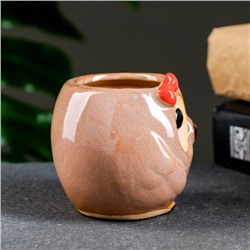 Декоративный горшок для цветов «Совёнок Бом», 180 мл, 7×6×6.5 см, керамический