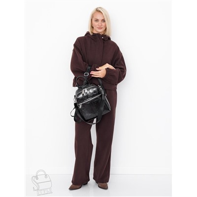 Рюкзак женский кожаный 21021 black Polina&Eiterou