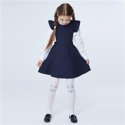 Школьный сарафан для девочки, цвет синий, рост 140