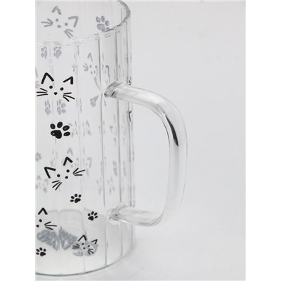 Кружка стеклянная «Кот», 350 мл