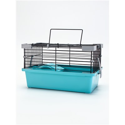 Клетка-мини для грызунов «Пижон» №1, укомплектованная, 27×15×13 см, бирюзовая