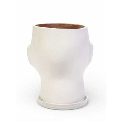 Горшок-органайзер «Голова», керамика, белое, 3 л, 21×19 см