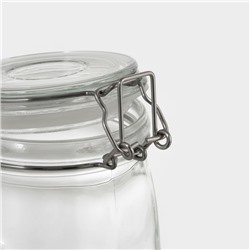 Банка для сыпучих Доляна «Сердце», 850 мл, 11×14 см, с бугельным замком, стекло, прозрачная