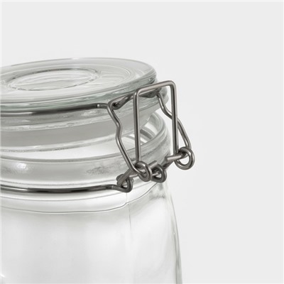 Банка для сыпучих Доляна «Сердце», 850 мл, 11×14 см, с бугельным замком, стекло, прозрачная