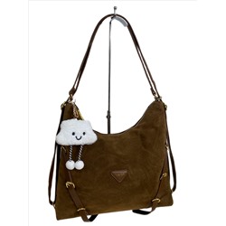 Женская сумка из искусственной замши, цвет коричневый