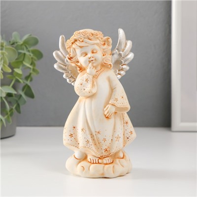 Фигурка полистоун «Ангел в звёздном платье и венке с серебристыми крыльями», 15.3 см, МИКС