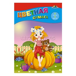 Бумага цветная 8цв. 8л. А5 "Милая девочка"