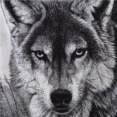 Полотенце махровое Этель ЧБ «Волк», пестроткань, 70×130 см