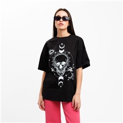 Футболка женская MIST Skull, размер 40-42, чёрная