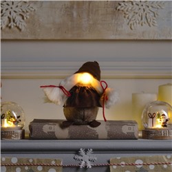 Светодиодная фигура «Гном-боровик» 8×20×8 см, текстиль, батарейки AG10×3 (в комплекте), свечение тёплое белое