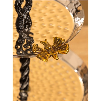 Фруктовница 2-х ярусная «Крю», 18×18×30 см, нержавеющая сталь