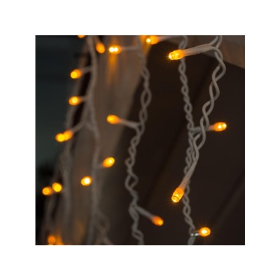 Гирлянда «Бахрома» 3×0.6 м, IP44, УМС, белая нить, 160 LED, свечение жёлтое, мерцание белым, 220 В