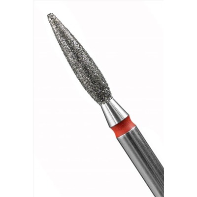 Manita Professional Фреза алмазная пламя острое удлиненное для аппаратного маникюра 856.104.243.100.023 ФАП-2.3-10М, красная насечка, ø 2,3 мм, 5 шт. KRISTALLER, 1231207
