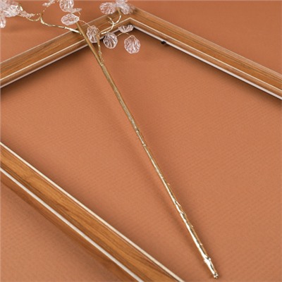 Ветка декоративная стеклярус 60 см / SA23659 /уп 360/серебро