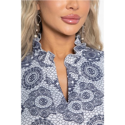 Блуза Доменика (серо-синяя) Б15016-18М