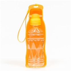 Автопоилка прогулочная с фигурной бутылочкой, 250 мл, пластик, жёлтая