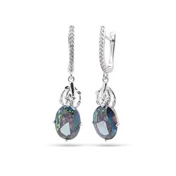Серьги из серебра мистик кварц, МЦВ61