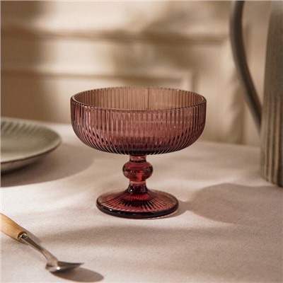 Креманка SL Home «Модерн», 300 мл, 12×10 см, стекло, розовая