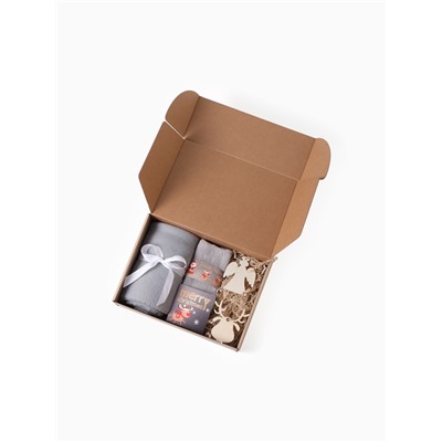 Новогодний подарочный набор «Настоящее счастье» плед и аксессуары