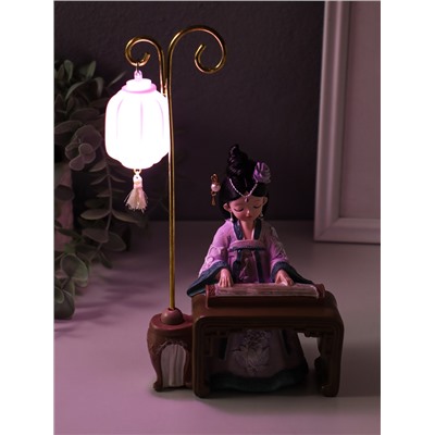 Фигурка светящаяся «Девочка в кимоно играет на музыкальном инструменте», полистоун, 3×AG3, 6.5×11.5×21 см