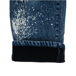 Брюки текстильные джинсовые утепленные для девочек