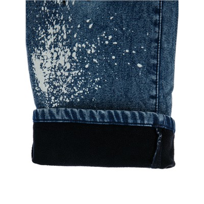 Брюки текстильные джинсовые утепленные для девочек